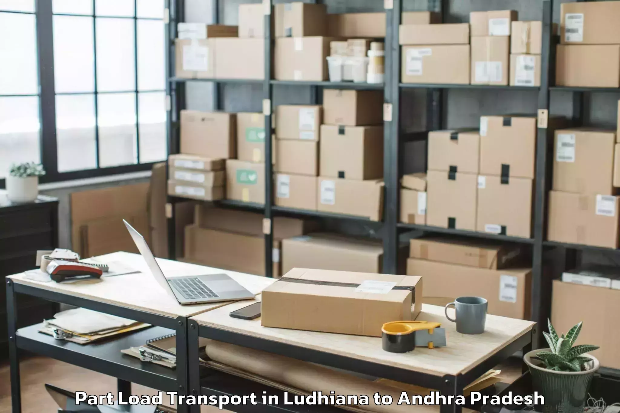 Leading Ludhiana to Kajuluru Part Load Transport Provider